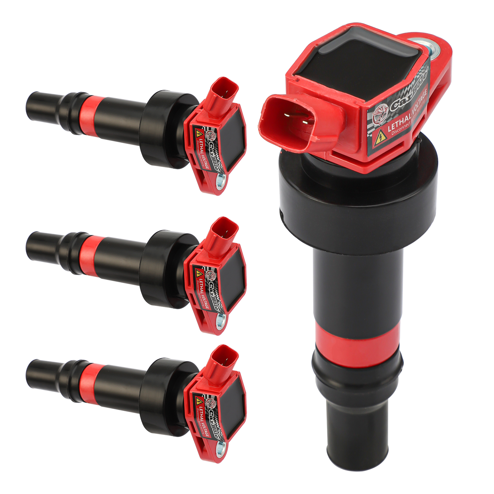 4x Ignition Coils Bobina + 4x Spark Plugs For Hyundai Kia Accent Rio 1