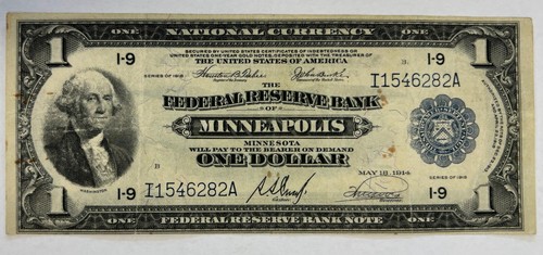 1914 $1 Federal Reserve Bank Note Minnesota - Picture 6 of 6