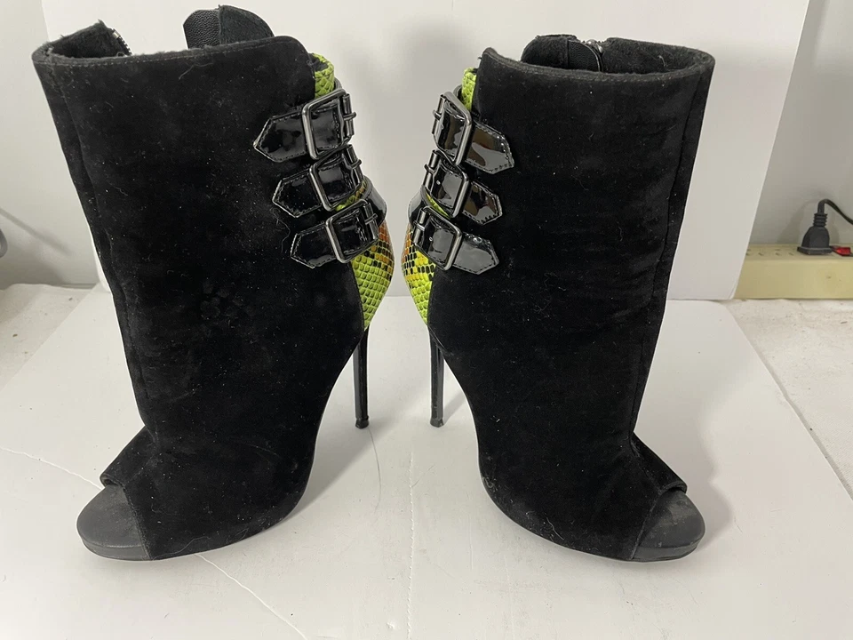 Туфли на высоком каблуке женские 5 дюймов туфли на высоком каблуке с открытым носком ботинок лайм зеленый змея размер 8 - Изображение 2 из 4