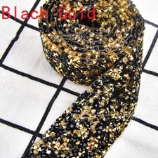 Ruban À Repasser En Strass 3,5Cm Large Motif Appliqué Scintillant 1 Mètre