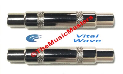 (2) 1/4'' CABLE COUPLER Splice Dual Jack Instrument Cable Cord Connectors VWLTW