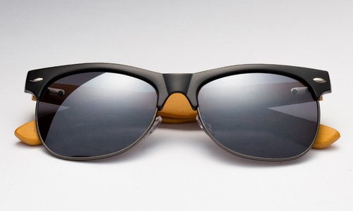 Sunglasses Black Bamboo Frame Eyewear Classic Wooden Frame Casual Retro UV 100% - Picture 11 of 13