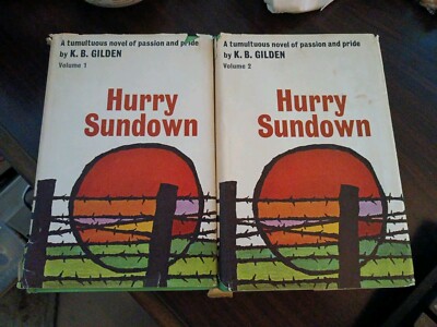 Vintage Hurry Sundown Volume 1 & 2 K.B. Gilden Hardcover Book 1964 Doubleday BCE