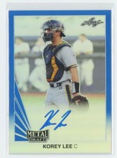 2019 Leaf Metal Draft 1990 Throwback Autographs Blue Korey Lee Auto 2/30