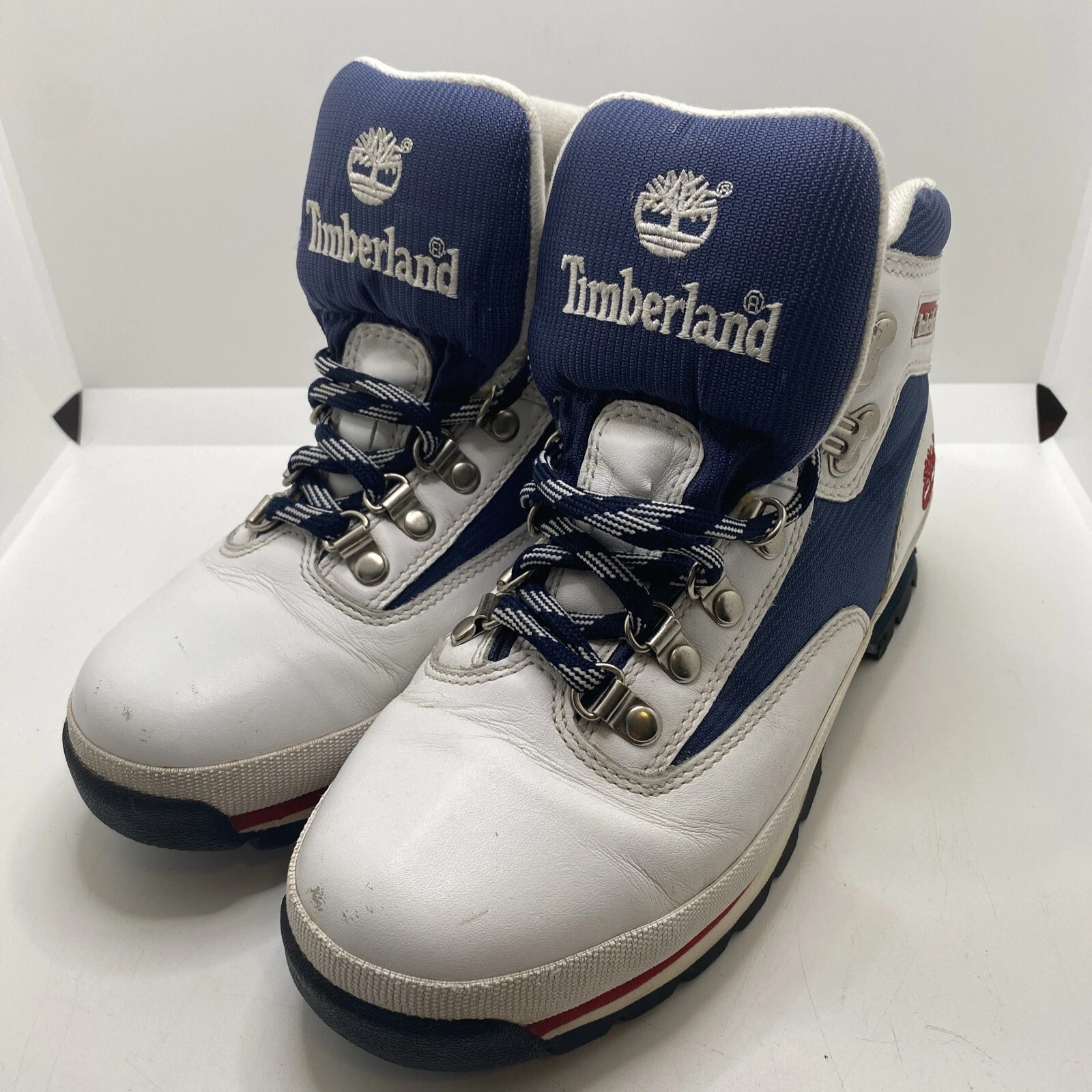 Stivaletti donna Timberland White Ledge 56313 in pelle bianca con pizzo tondo taglia 7 5M