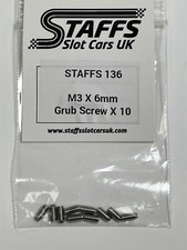 STAFFS Slot Cars Grub Screw M3 x 6mm x 10 STAFFS 136