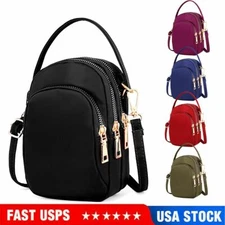 Women Small 3-Grids Cell Phone Purse Cross-body Pouch Wallet Case Shoulder Bag