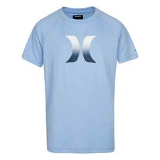 Hurley Ombre Icon UPF Top Boys XL Blue Short Sleeve Crew Neck Swimwear SRT317