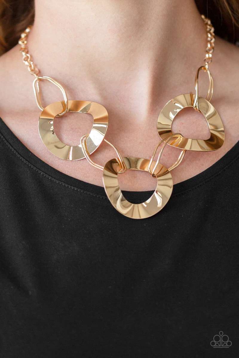 Paparazzi gold clearance circle necklace