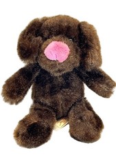 Dan Dee 6" Plush Brown Puppy Dog Large Pink Nose 2010
