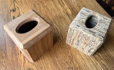 Hand Crafted Tissue Box for Cubes made from sustainable Bamboo or Kirei/Sorghum
