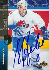 Sylvain Lefebvre autographed Hockey Card (Quebec Nordiques) 1995 Upper Deck #335