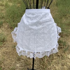 Women White Eyelet Apron Lace Gifts, Wedding Costume NEW