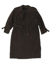 London Fog Womens Double Breasted Overcoat Us 10 Large Black Cotton Cj09