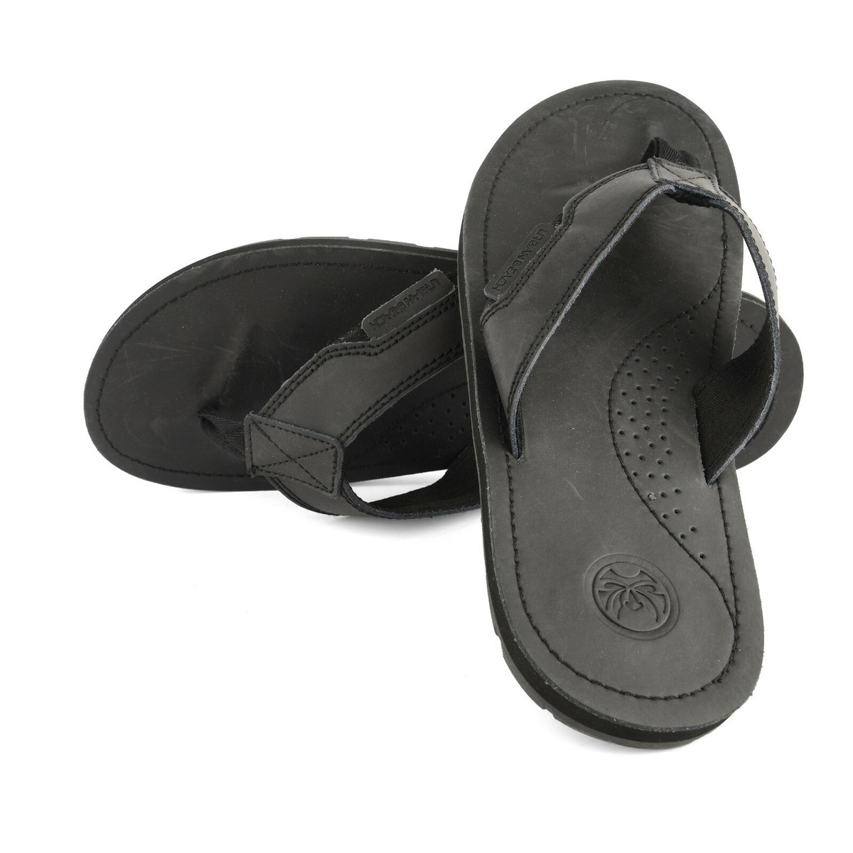 Mens Leather Summer Sandals Walking Toe Post Flip Flops Sandals