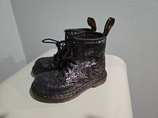 Dr. Martens 1460 Girls Toddler Glitter Boots Size 8 EUC