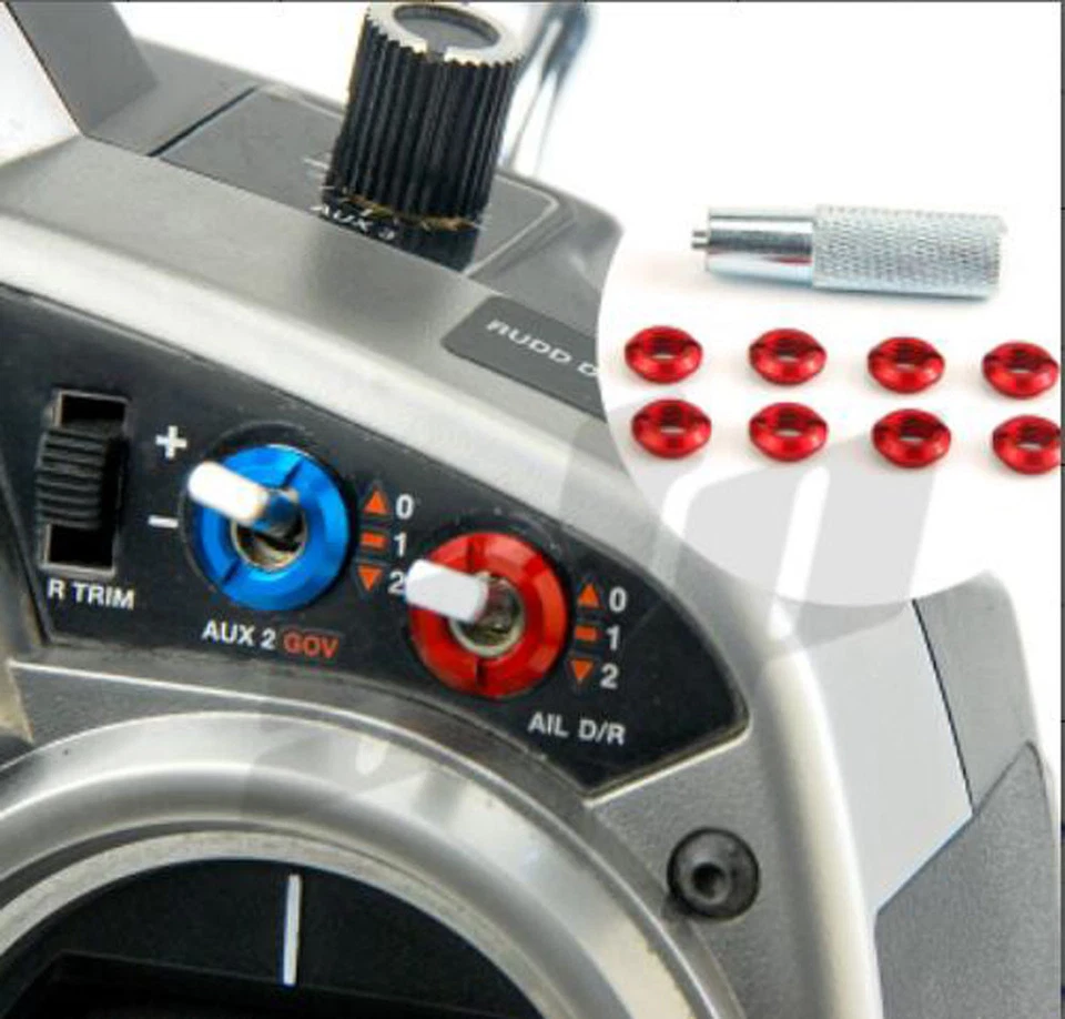 Transmitter Switch Nut w/ Wrench Alloy Fit for Futaba JR Frsky Radio Controller  - Image 2 of 4