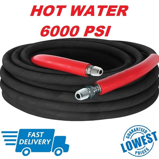 50' Industrial Pressure Washer Hose 6000 PSI 50 ft. Length 50' Black 50 Foot eBay