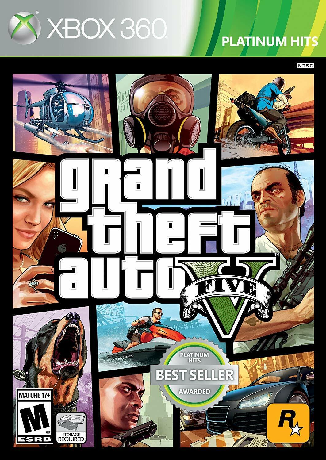 Grand Theft Auto GTA 5 V Five Microsoft Xbox 360 Steelbook Game