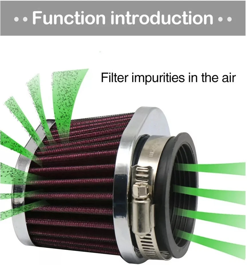 2 Pcs Motorcycle Engine Filter Air Filters For Motocross Carburetor Cleaner 55mm - Image 4 of 4