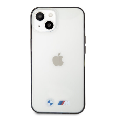 Custodia BMW Per IPhone 13 Mini – Vera Pelle Incisa E Forata, Cover Posteriore Nera