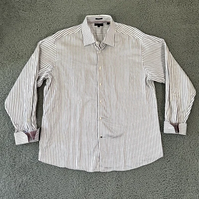 Ben Sherman Dress Shirt Men's Multi Color Striped Button Up Long Sleeve Cuffed - Image 1 of 4