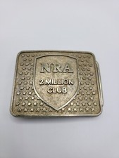 VINTAGE BELT BUCKLE - NRA - 2 MILLION CLUB - STARS - GOLD - 52A