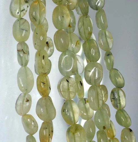 7X5-16X9 MM MOOS TEICH PREHNIT EDELSTEIN GRÜNER KIESEL NUGGET LOSE PERLEN 14 Zoll - Bild 4 von 4