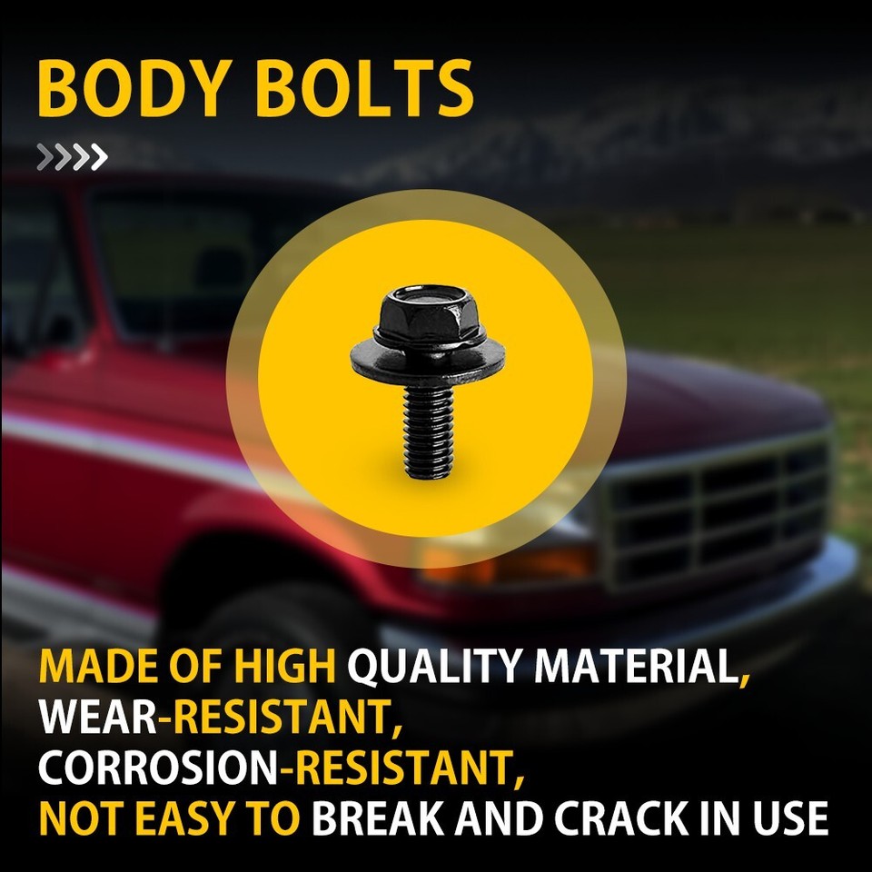 20x Car Screw Bolts Body Fender Fastener M6-1.0x 16mm Long- 10mm - Foto 5