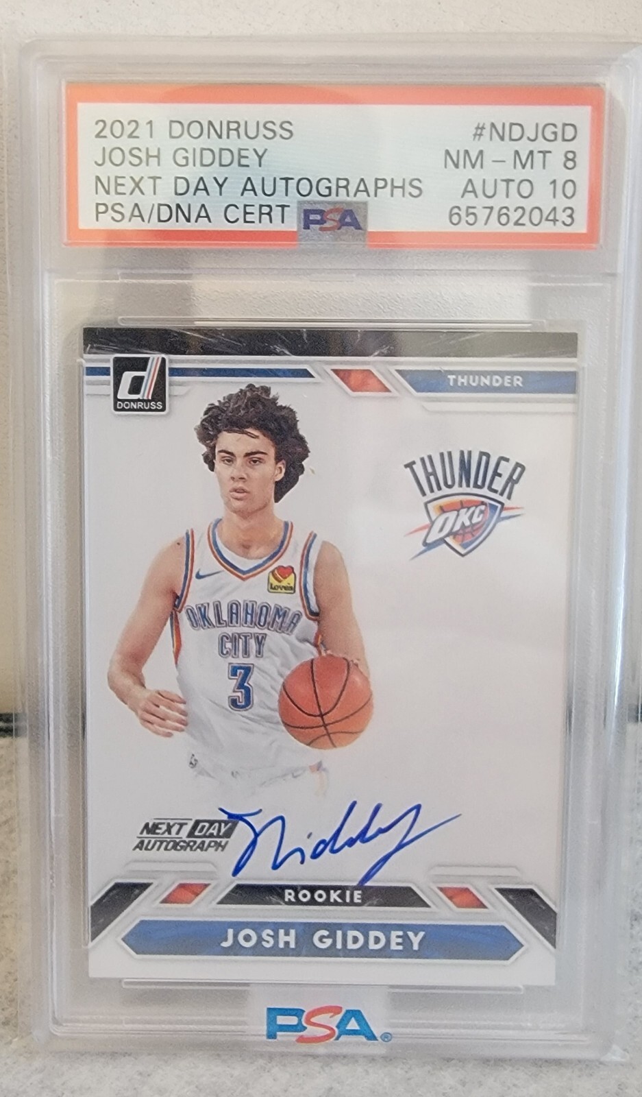 202122 Josh Giddey Donruss Next Day AUTO on card SSP okc thunder pop 2