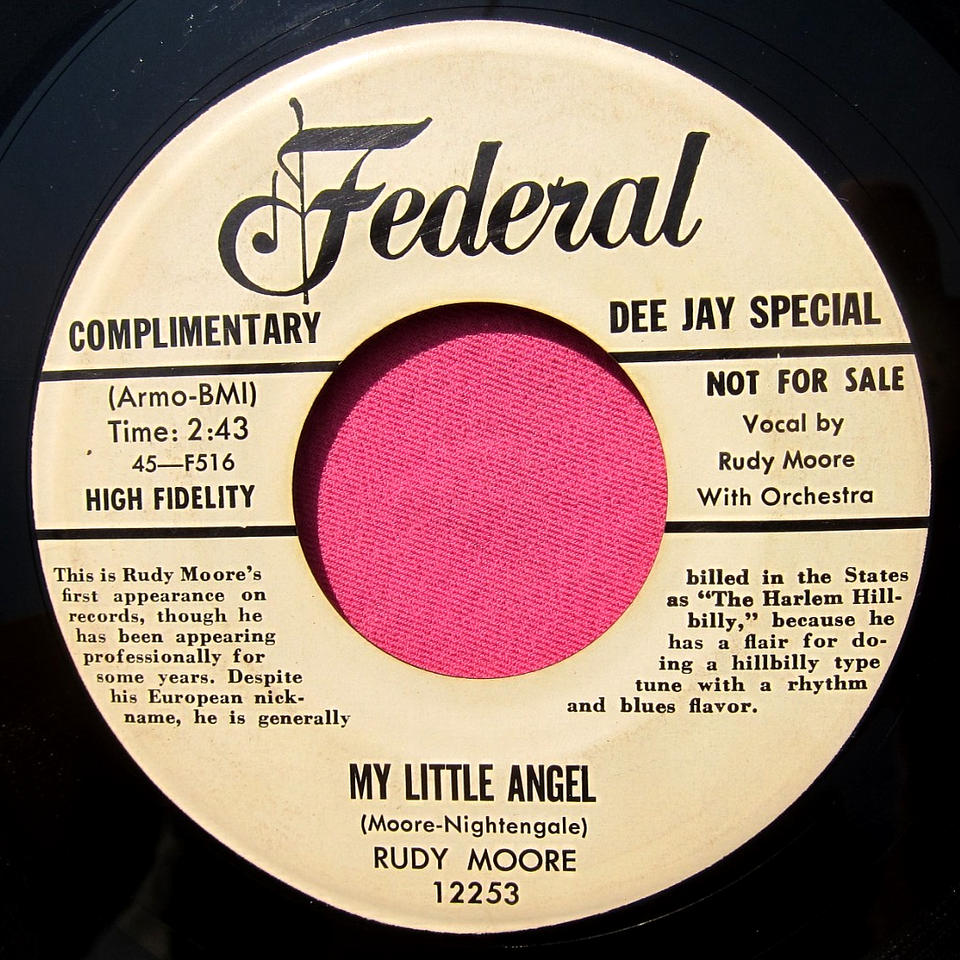 RUDY MOORE - I'm Mad with You / My Little Angel - Bio Promo 45 rpm ...