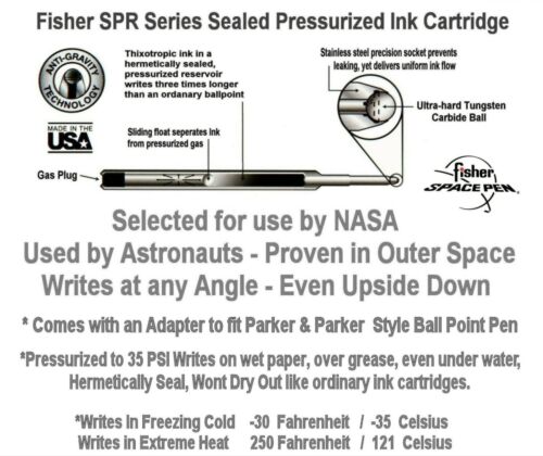 FOUR (4) Fisher Space Pen SPR Series Green Ink / Fine Point Refills #SPR3F - Picture 3 of 7