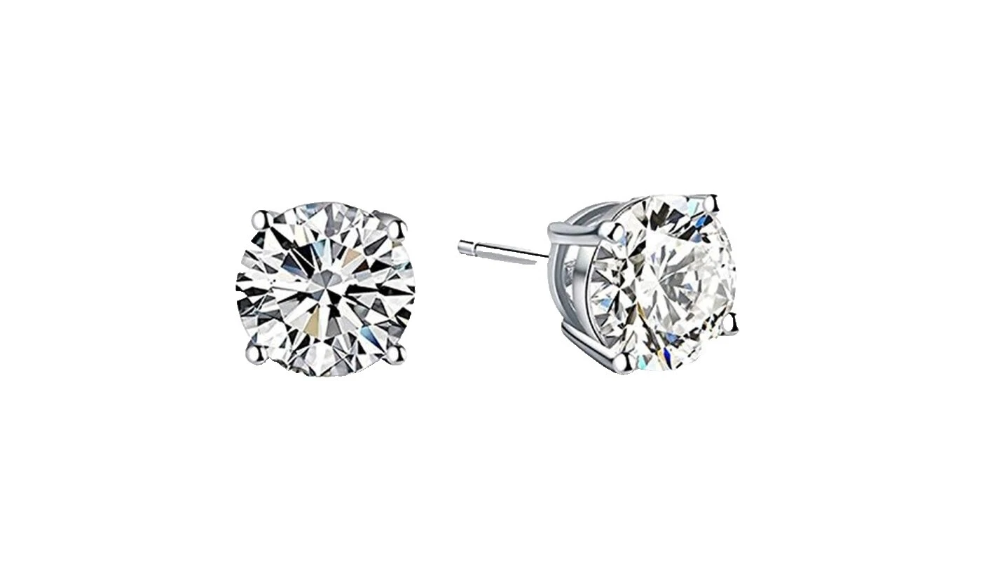 Circonita Cúbica Pendientes de Moda Blanco Oro Blanco