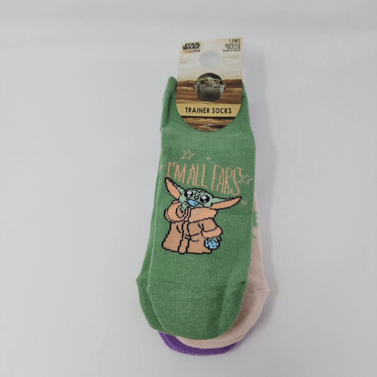 Conjunto de calcetines Primark Baby Yoda All Ears para mujer Grogu Mandalorian Star Wars EE. UU. 6-10