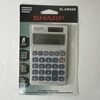 Sharp EL240SAB Handheld Business Calculator 8-Digit LCD