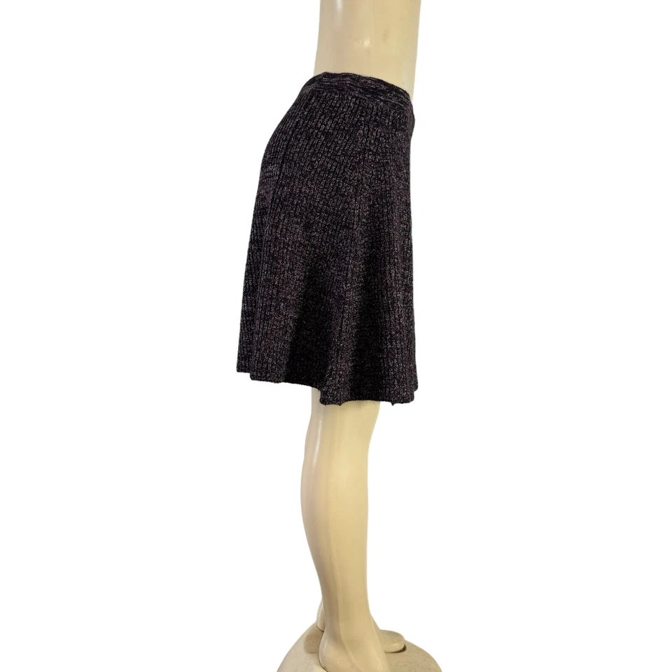 Saia Swing Circle Adrienne Vittadini Curta Mescla de Lã Estampa Roxa Elástica G - Imagem 3 de 4