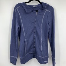 head womens medium hoodie athletic jacket thumb holes metallic thread hood READ