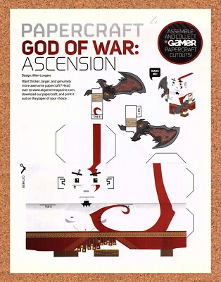 God Of War Ascension PaperCraft Original 2012 Vintage Ad - Video Game Promo