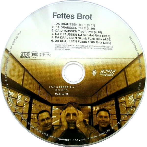 Fettes Brot - Da Draussen (Yo Mama's Recording 724388852623, Intercord 8885262) - Bild 3 von 3