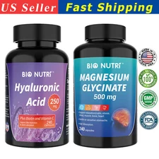 Hyaluronic Acid 250mg 240 Capsules Magnesium Glycinate air, Eye and Skin Health