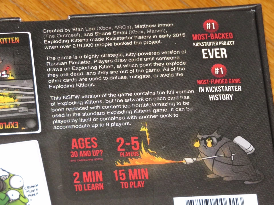 Exploding Kittens Card Game - NSFW Edition Explicit Content Adult - 2015 Sealed - Image 3 of 3