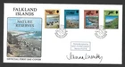 Falkland islands cover signed by Joanna Lumley, with insert. ref A643