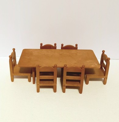 Sylvanian Families Vintage TOMY großer Party Esstisch mit 6 Stühlen