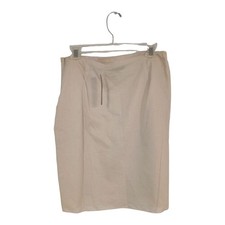 August Silk Women's lined Above Knee Skirt beads Embellishment Sz 8, Beige NWT