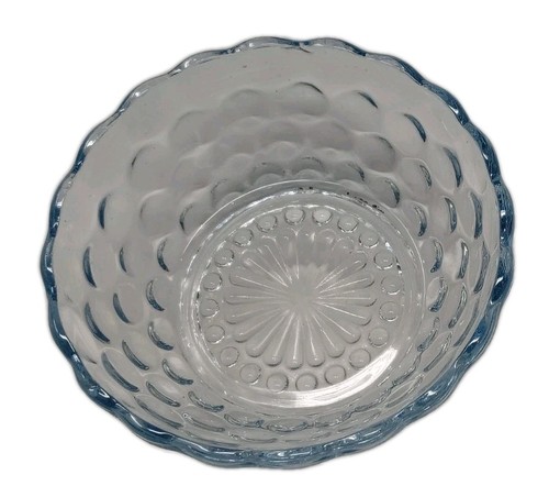 Anchor Hocking Zaffiro Blu Bolla Depressione Vetro Bacche Ciotola Piccolo Piatto Set 2 - Foto 5 di 9