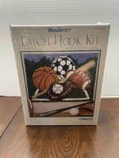 New Sealed Wonder Art Sports 4268 Latch Hook Kit 20x27" Rug Canvas