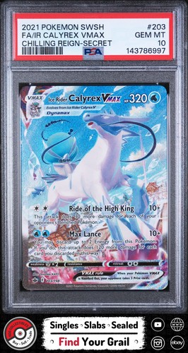 Ice Rider Calyrex VMAX graded PSA 10 for sale on eBay