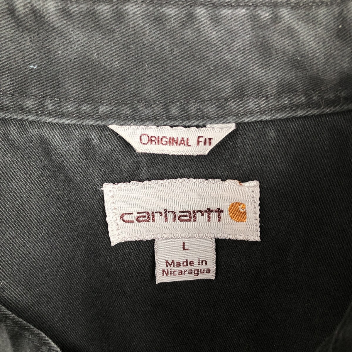 Used Carhartt Original Fit long-sleeved button-down work shirt size L (men's) thumbnail 3