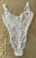 Vintage Victoria Secret Gold Label Floral Lace Mesh Teddy, Size M