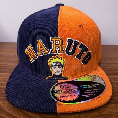 NEW Naruto Shippuden Concept One Snapmax Corduroy Blue & Orange Snapback Hat Cap